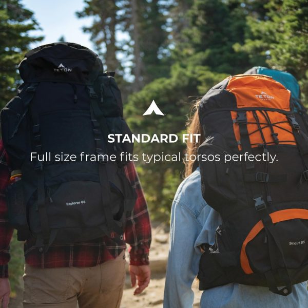 TETON 85L Explorer Internal Frame Backpack for Hiking, Camping, Backpacking, Rain Cover Included, Black - Image 3